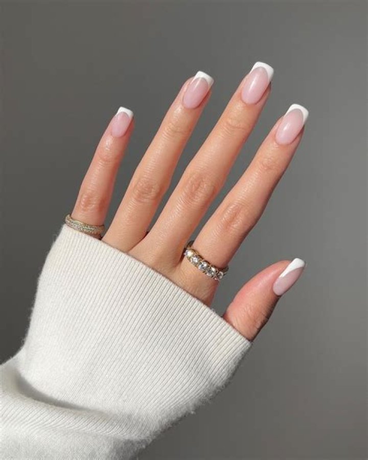 Elevate Your Style with French Tip Nails Medium Square