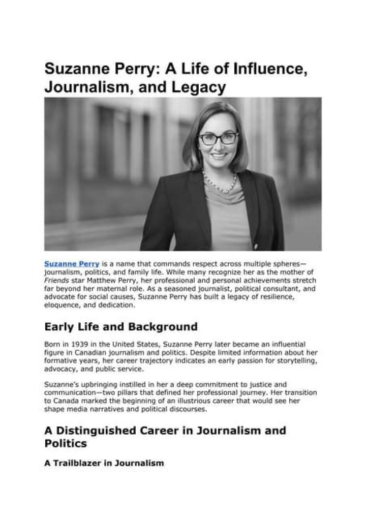 Suzanne Perry: A Journey Through Life and Fame