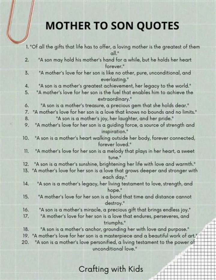 Words of Wisdom: Inspirational Quotes to Son from Mom